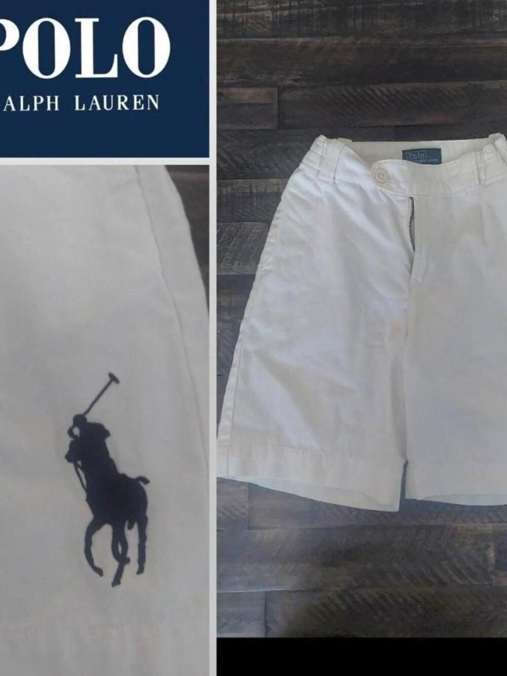 Ralph Lauren polo white chino shorts big pony boys youth Size 7